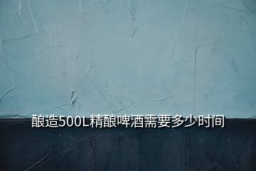 酿造500L精酿啤酒需要多少时间