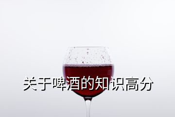 关于啤酒的知识高分