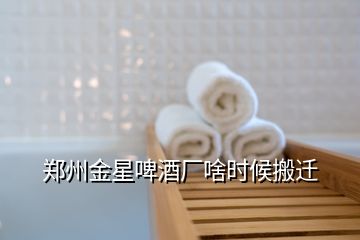 郑州金星啤酒厂啥时候搬迁