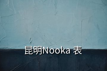 昆明Nooka 表