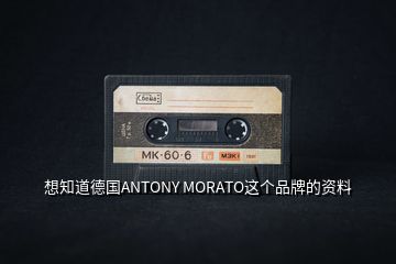 想知道德国ANTONY MORATO这个品牌的资料