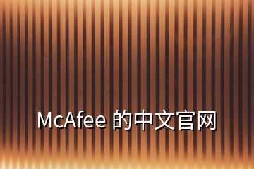 McAfee 的中文官网