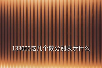 133000这几个数分别表示什么