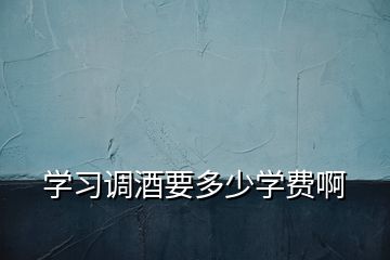 学习调酒要多少学费啊