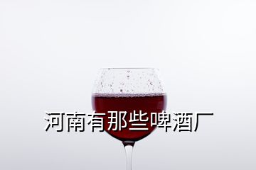 河南有那些啤酒厂