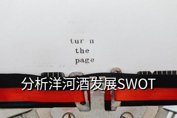 分析洋河酒发展SWOT