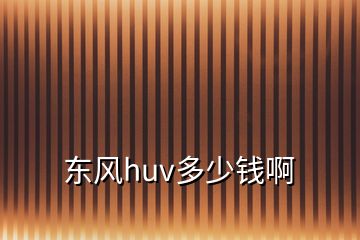 东风huv多少钱啊