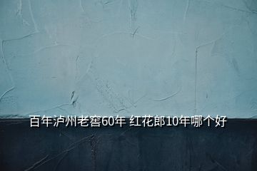 百年泸州老窖60年 红花郎10年哪个好