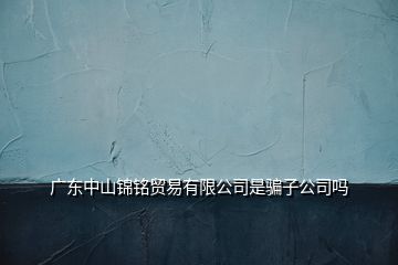 广东中山锦铭贸易有限公司是骗子公司吗