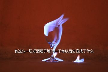 有这么一坛好酒埋于地下一千年以后它变成了什么