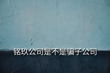 铭玖公司是不是骗子公司