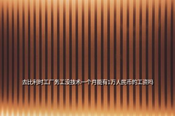 去比利时工厂务工没技术一个月能有1万人民币的工资吗