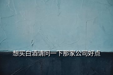 想买白酒请问一下那家公司好点